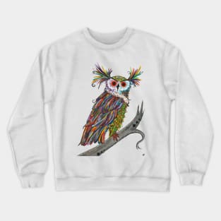 Owl Lovers Hand Painted Adorable Owl Crewneck Sweatshirt